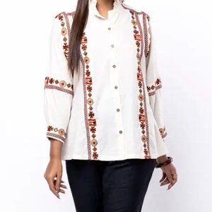 Women Top Ivory Embroidered Cotton Top / Girls New fashionable / Minimum 300 pcs